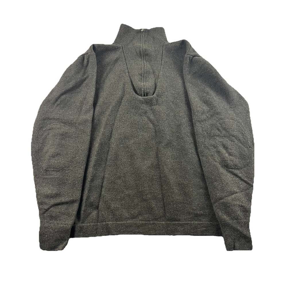 Stetson Sweater Mens Size Medium Wool Green 1/4 Zip Long Sleeve With Elbow Pads